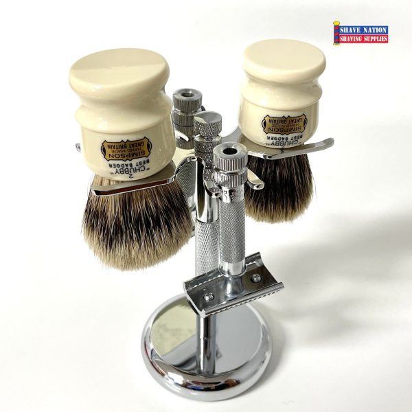 Shave Nation Double Razor & Brush Stand - Holds Large and Small Brushes Cheap