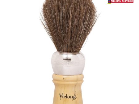 Vielong Brown Horse Professional Shaving Brush, Metal-Wood Handle Online