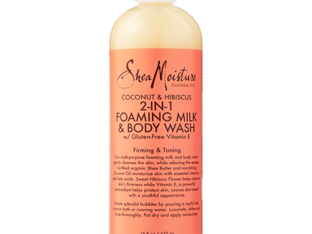 Shea Moisture: Coconut & Hibiscus Foaming Milk & Body Wash 16oz For Discount