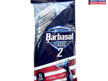 Barbasol Classic 2 Blade Cartridge Razor-5 Pack Hot on Sale