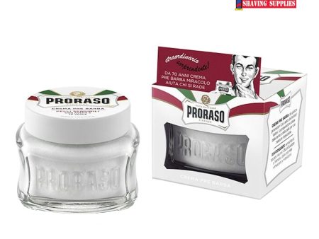 New Jar! Proraso Preshave Cream-Sensitive-White Sale