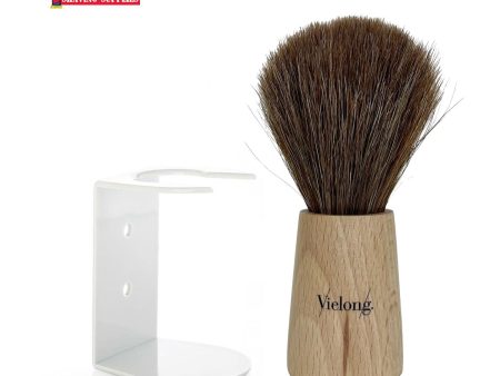 Vielong Nordik Brown Horse Hair Shaving Brush Beechwood Handle Supply