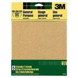 Aluminum Oxide Sandpaper, Assorted Grits, 9 x 11-In., 5-Pk. Fashion