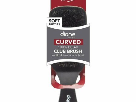 Diane: Soft Curved 100% Boar Club Wave Brush #D1003 Discount