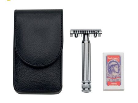 Fatip Chrome Grande Open Comb Safety Razor Travel Shaving Kit Fashion