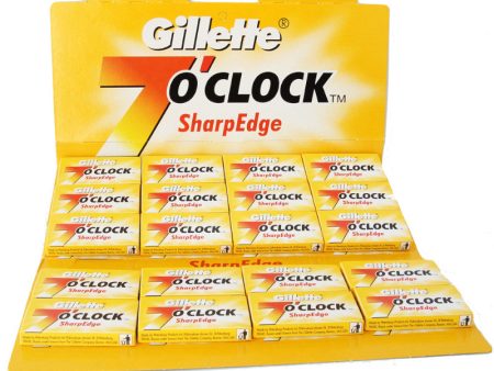 Gillette 7 OClock DE Blades YELLOW 100ct Sale